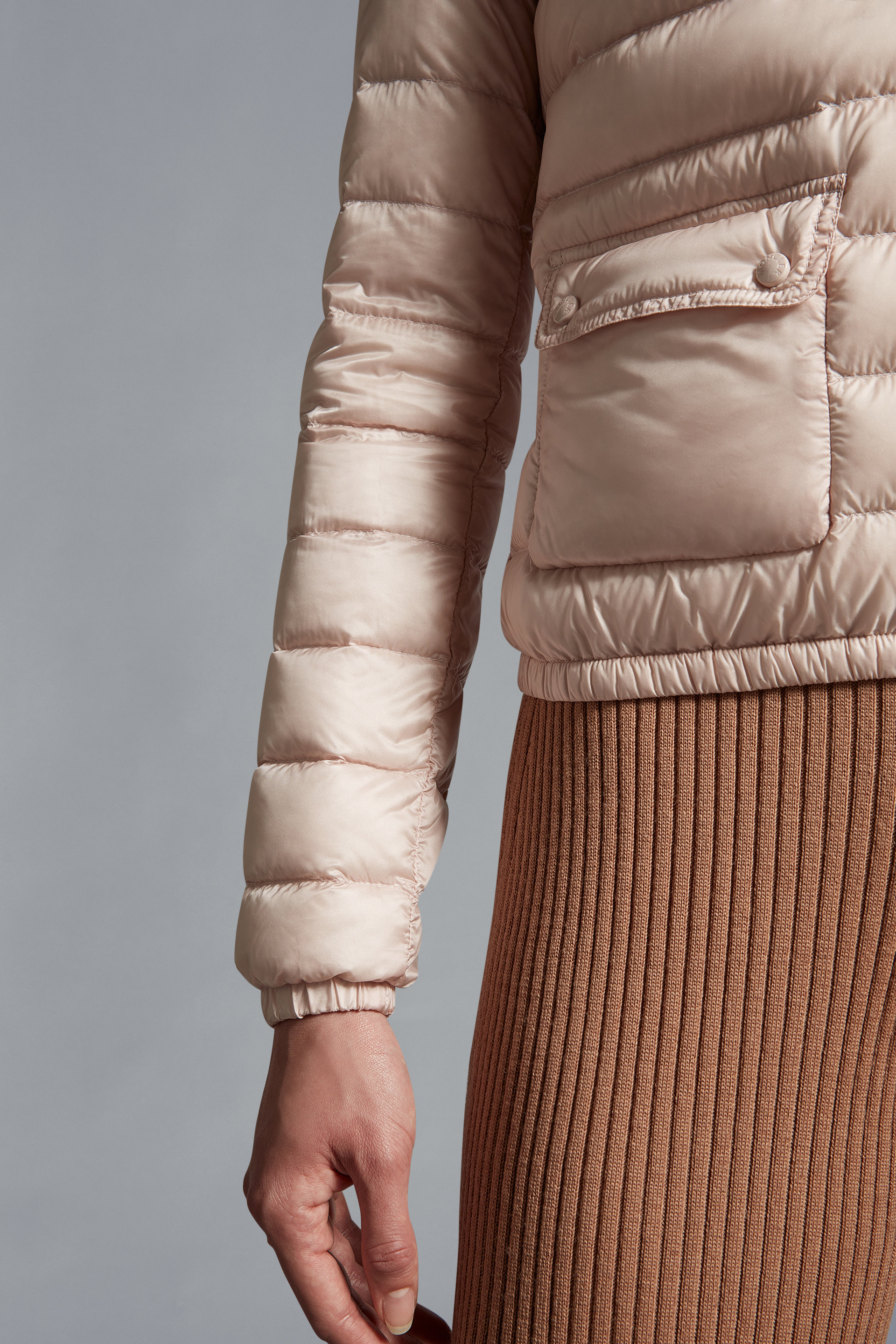 Shop Moncler Lans Short Down Jacket In Pink