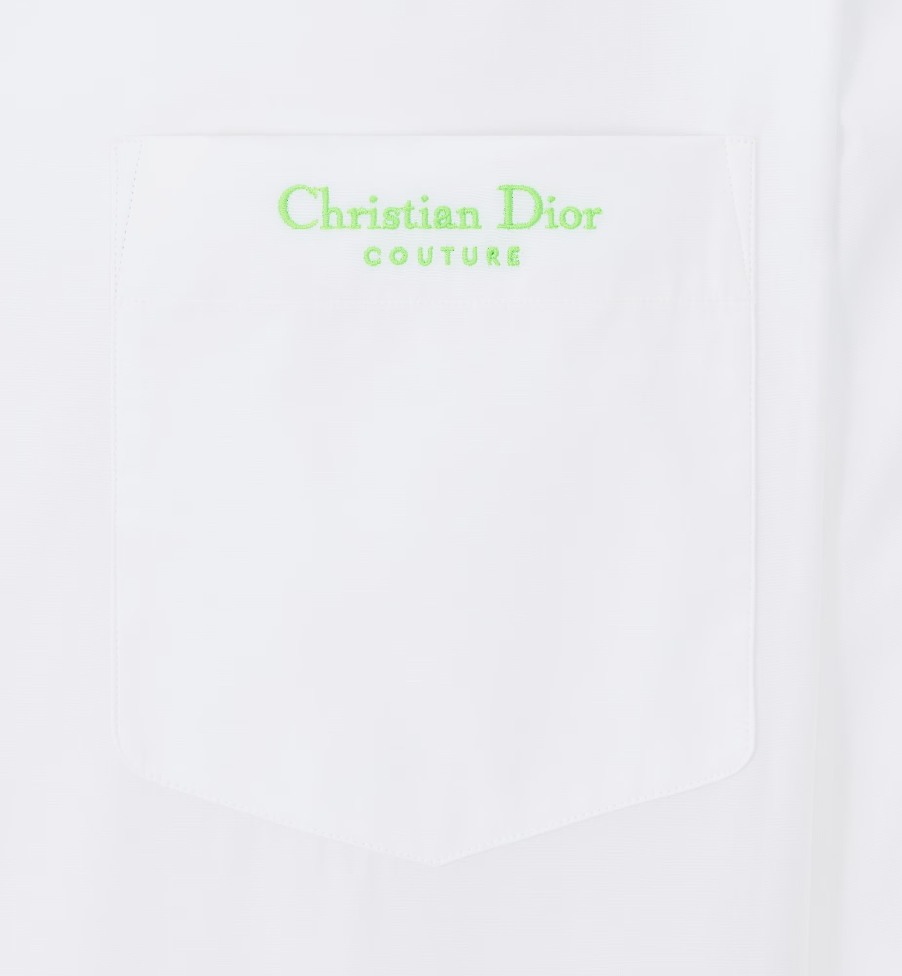 Dior Homme Christian  Couture Embroidered Poplin Shirt In White