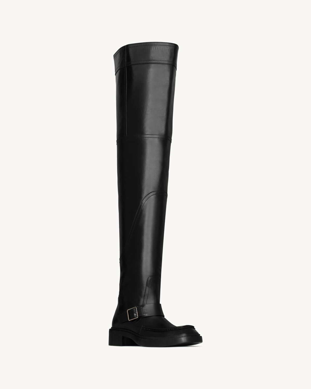 Saint Laurent Joe Over-the-knee Boots In Smooth Leather In Black