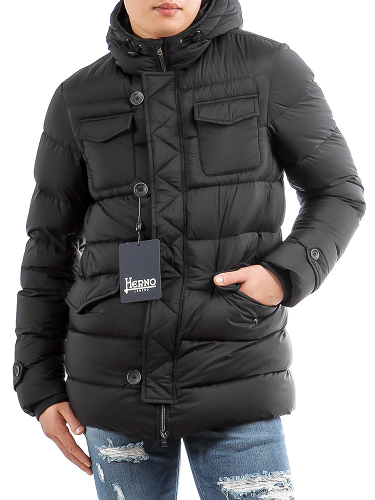 Herno Legend Man Puffer Midnight Blue Size 34 Polyamide In Black