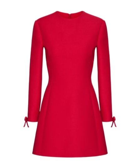 Valentino Crepe Mini Dress In Red