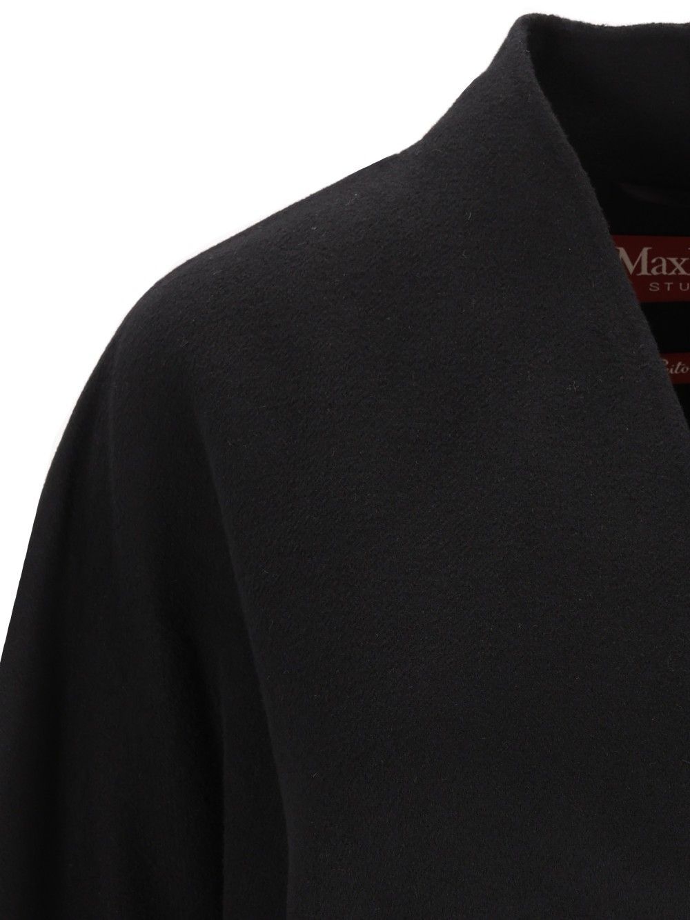 Max Mara Studio Cloak With Adjustable Belt In Black