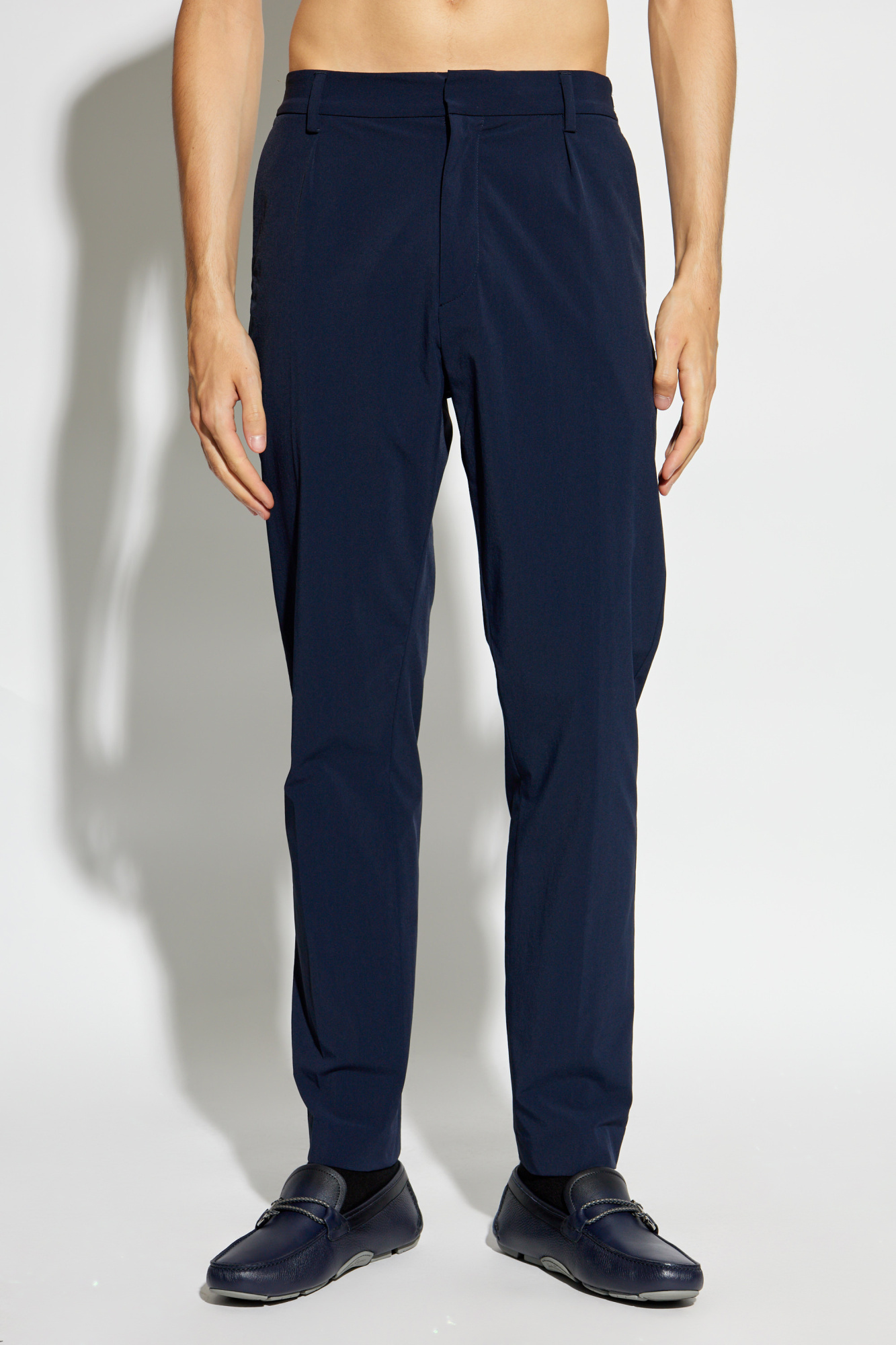 Shop Paul Smith Pressed Crease Tailored Trousers In Black