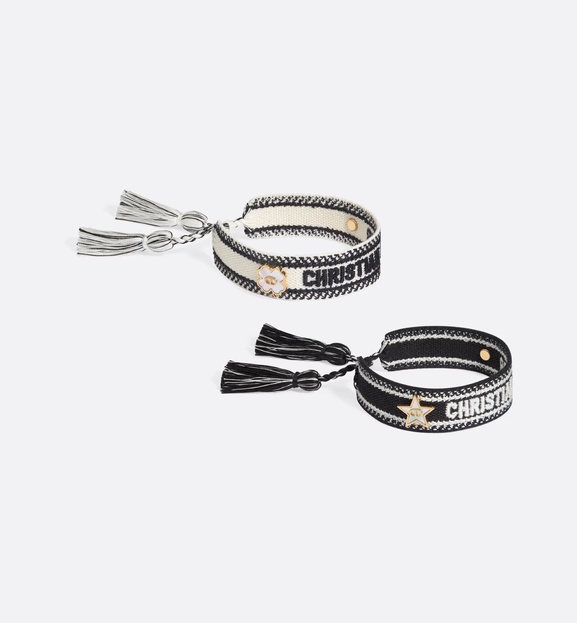 Dior Logo Bracelet Set In Black