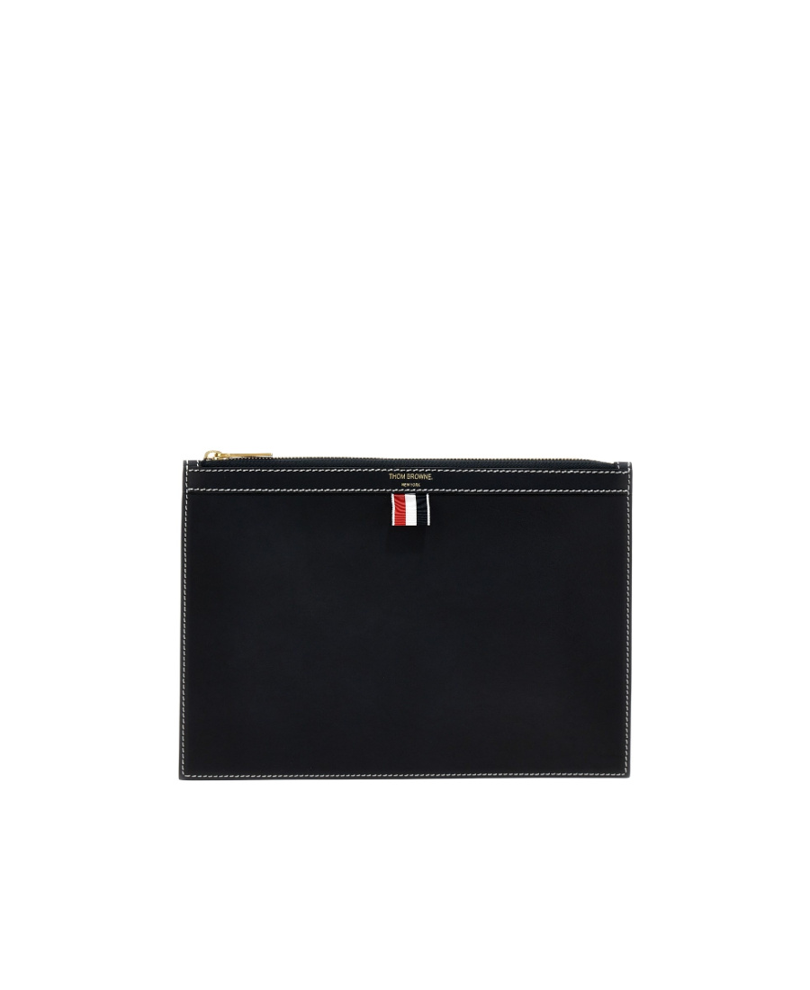 THOM BROWNE THOM BROWNE 4-BAR TAB ZIPPED DOCUMENT HOLDER