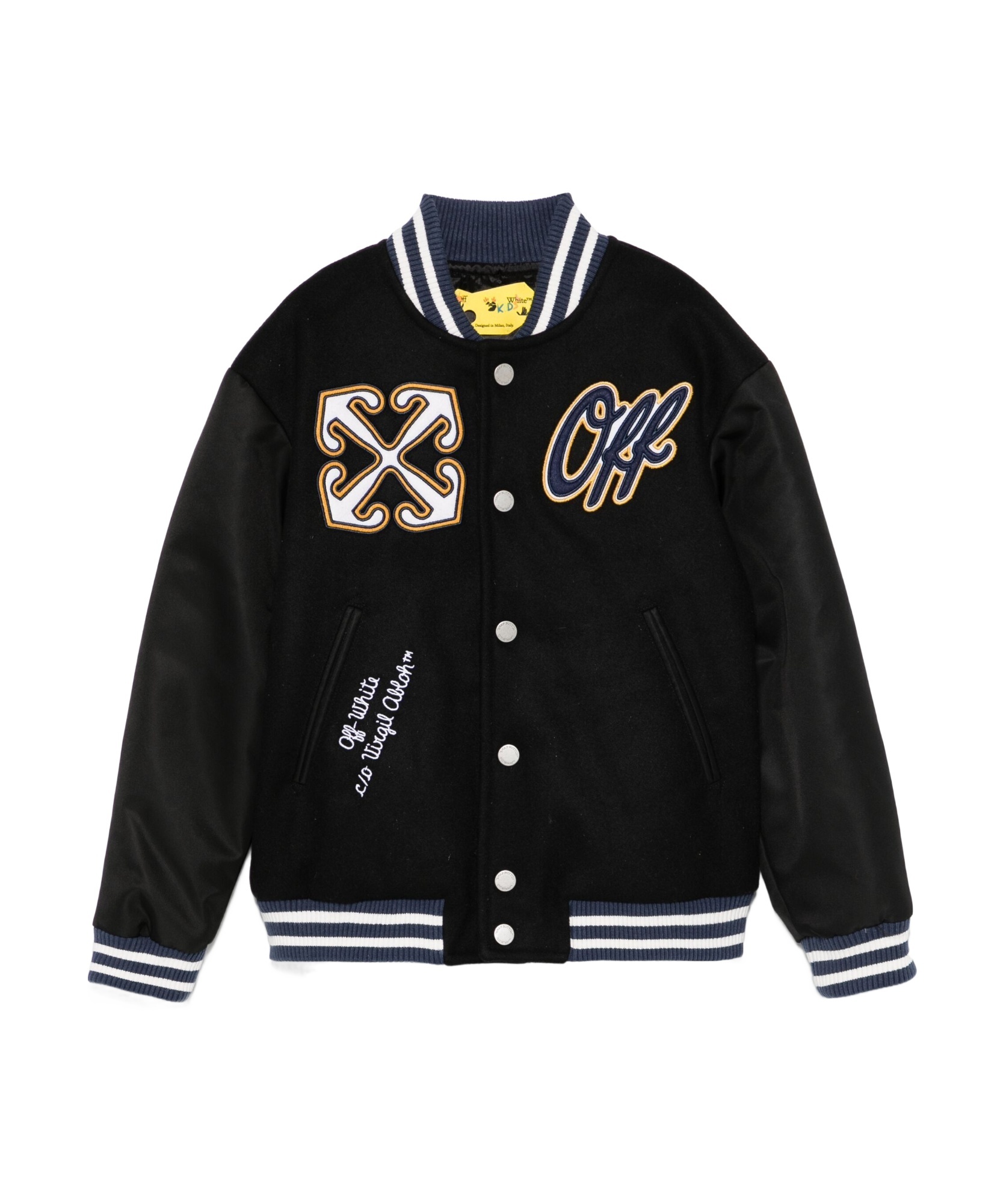 Off-white Arrow-patch Bomber Jacket In Black
