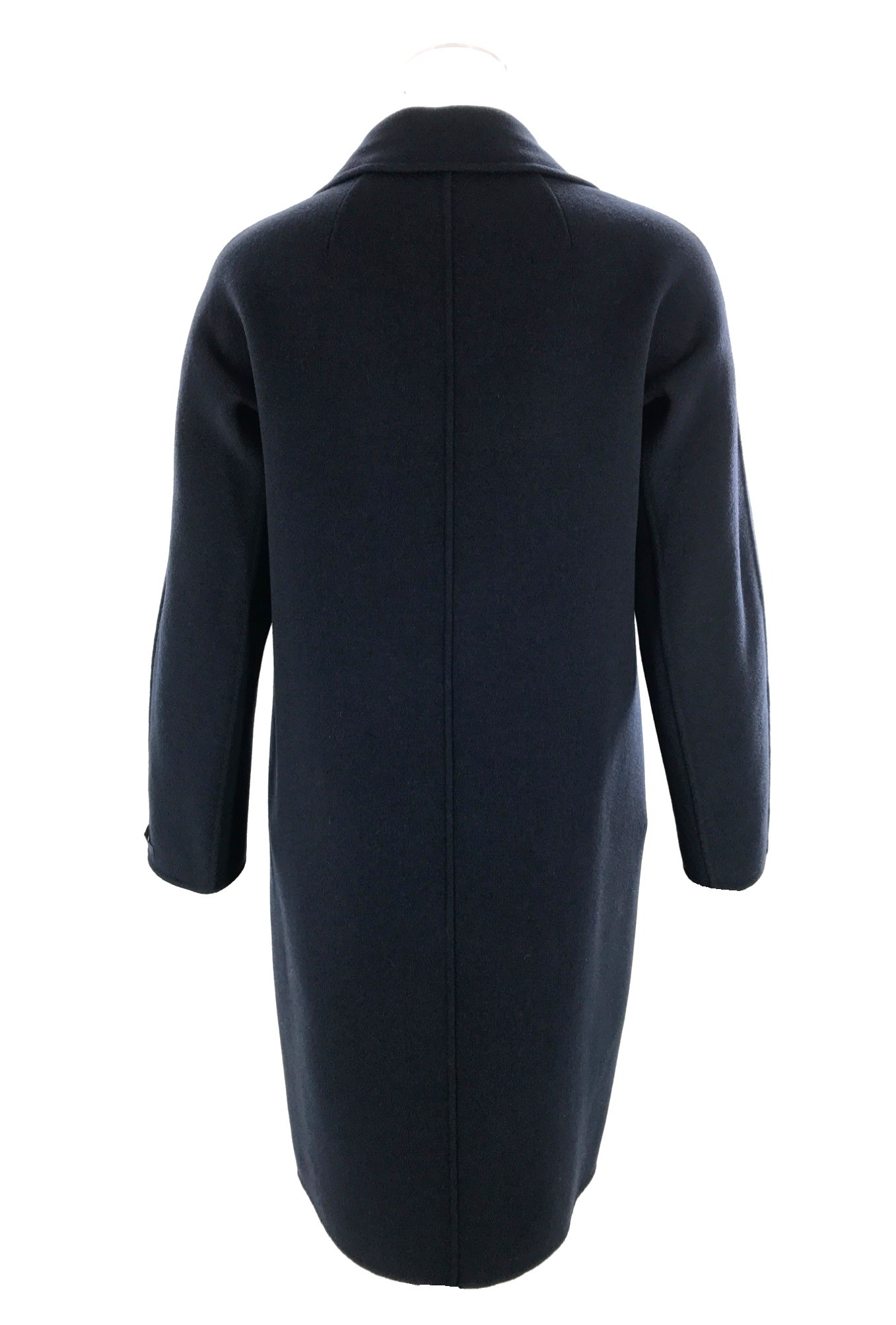 Max Mara Long-sleeved Lapel Coat In Black