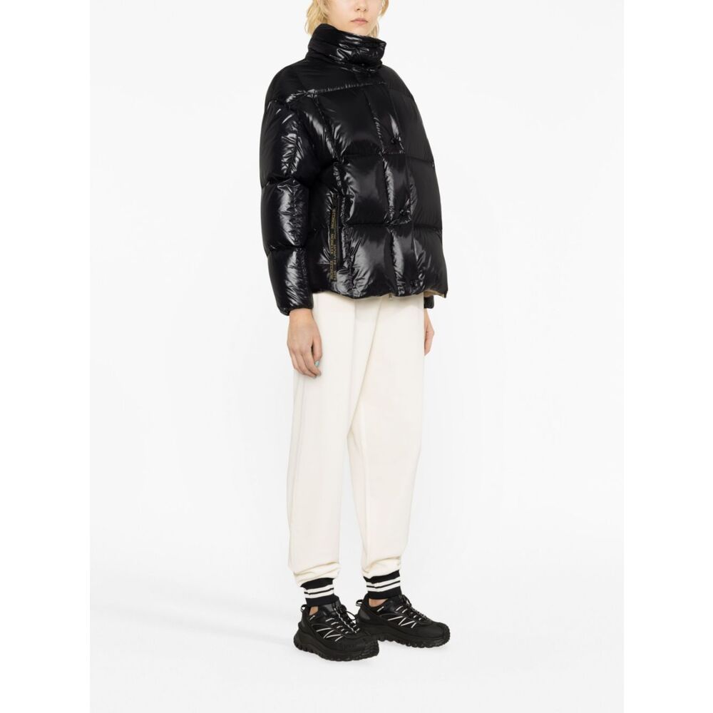 Moncler High-collar Long-sleeved Down Jacket In Black