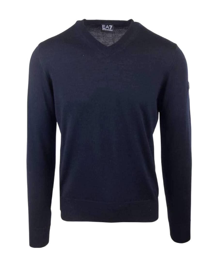 Ea7 V-neck Sweater In Black