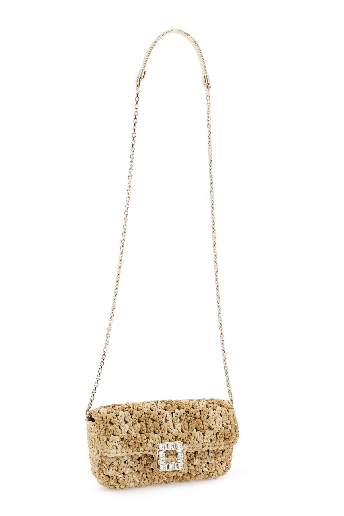 Roger Vivier Jeu De Fille Strass Mini Bag In Nude