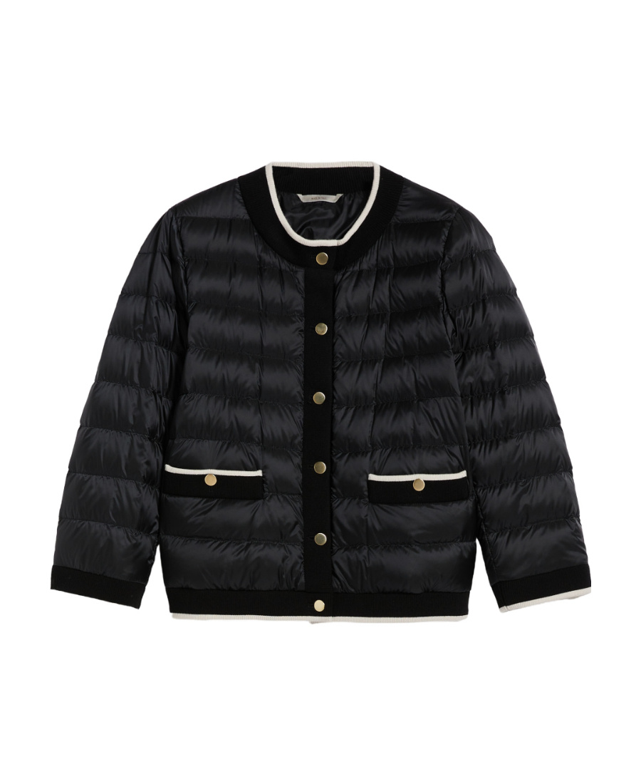 Max Mara Quilted Round-neck Casual Jacket In Blue