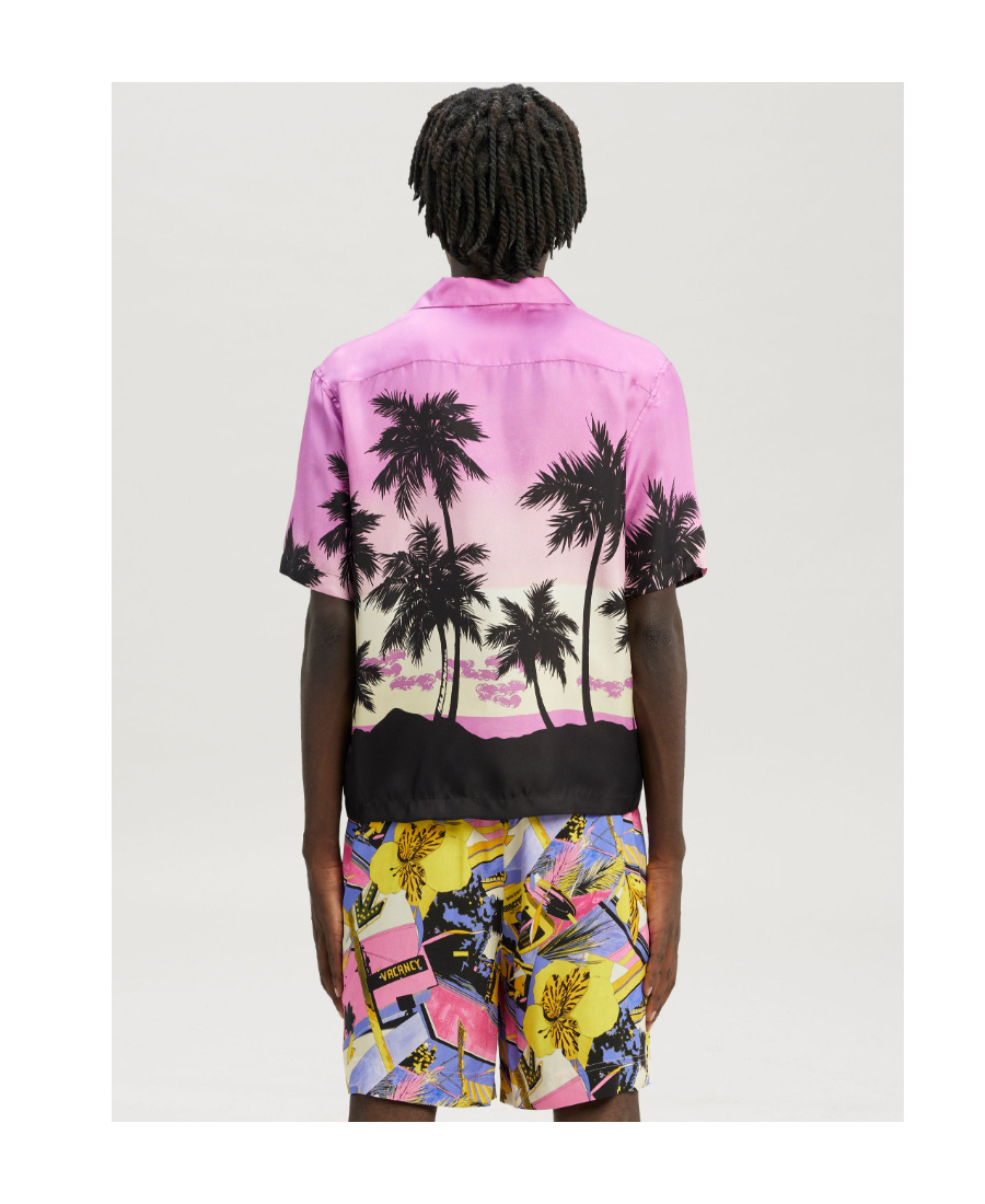 Palm Angels Palm Sunset Printed Buttoned Shirt In Pink