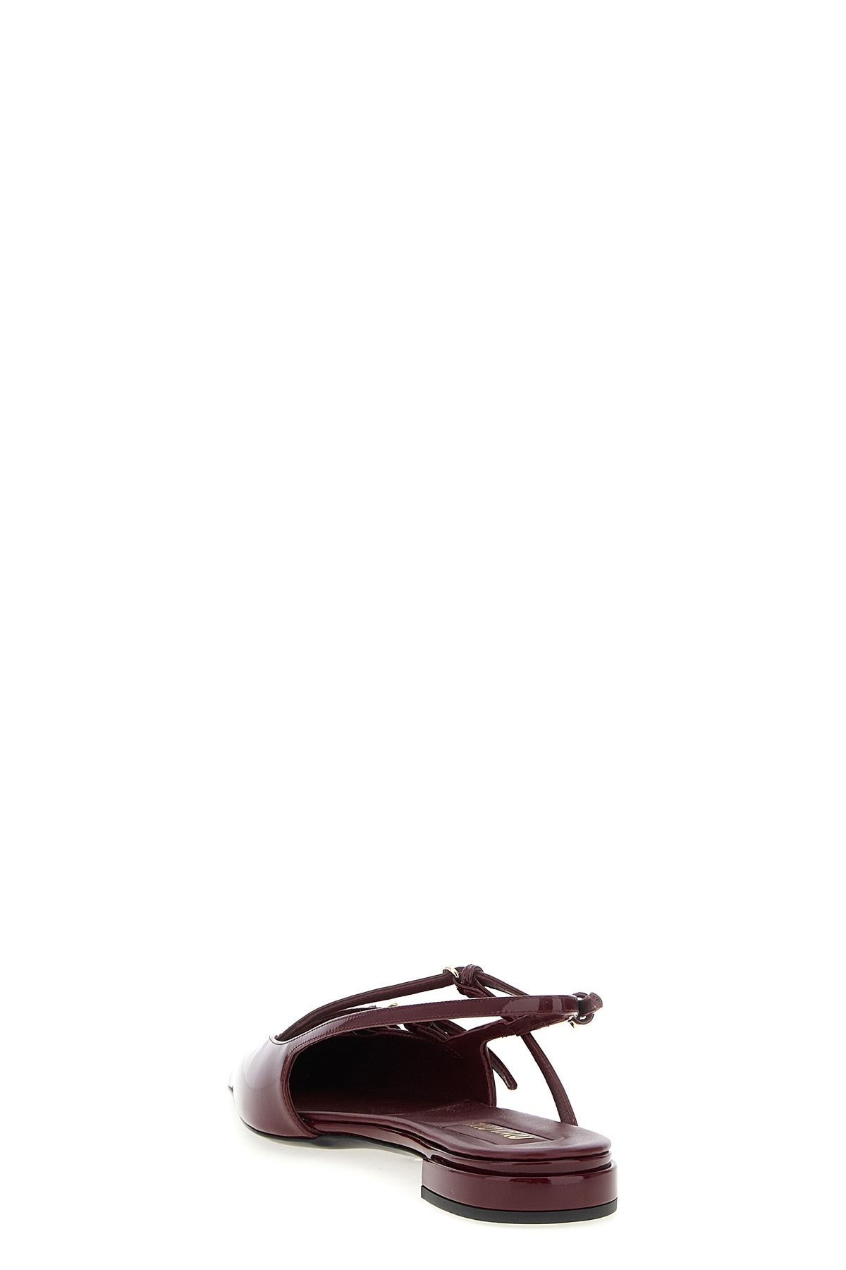 Miu Miu Buckle Flat Sandals In Burgundy