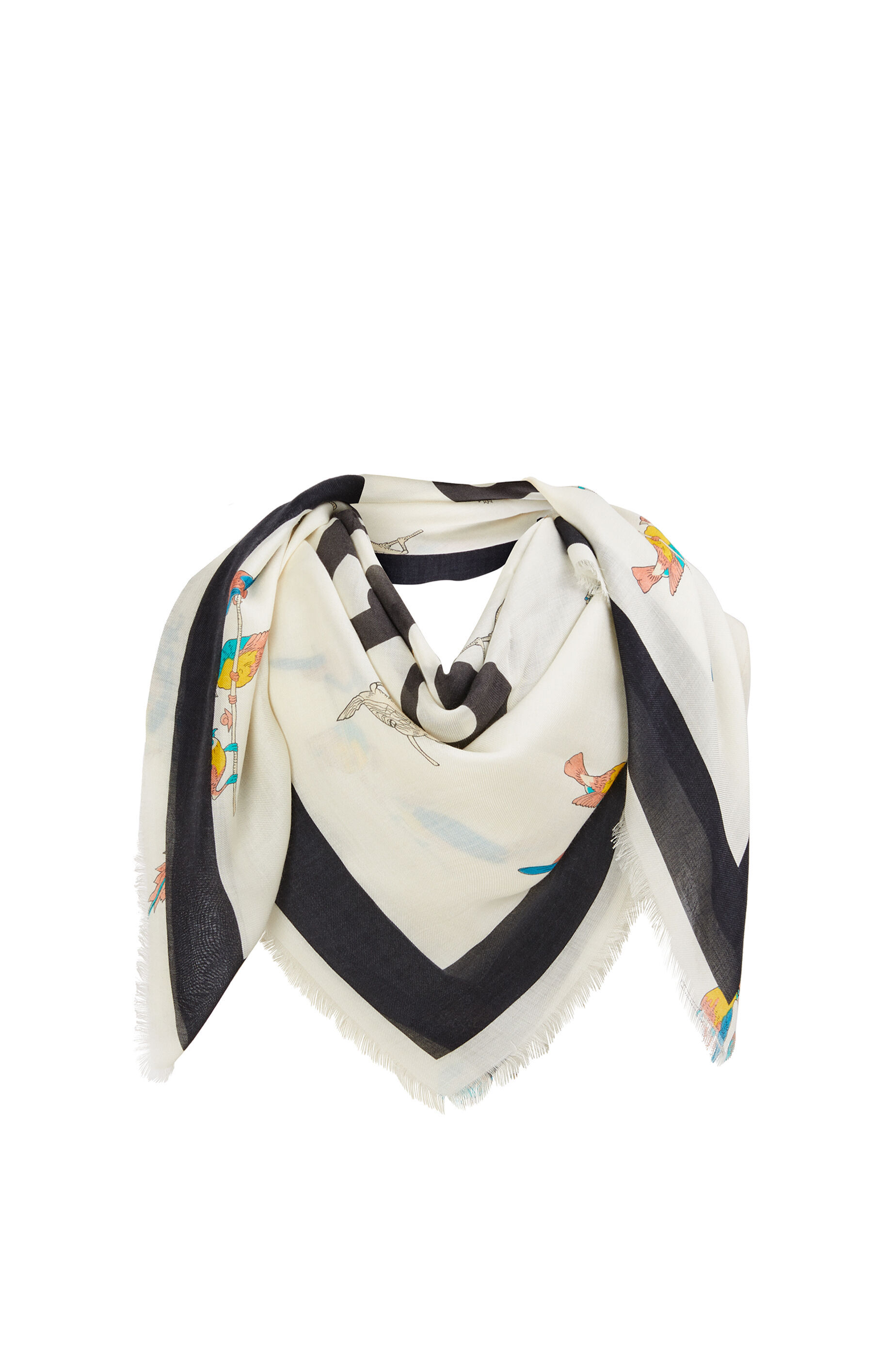 Shop Loewe Cashmere Square Scarf In White