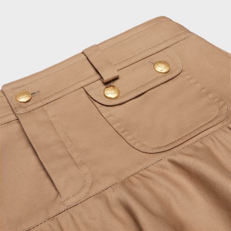 Celine Twill Mini Skirt In Nude