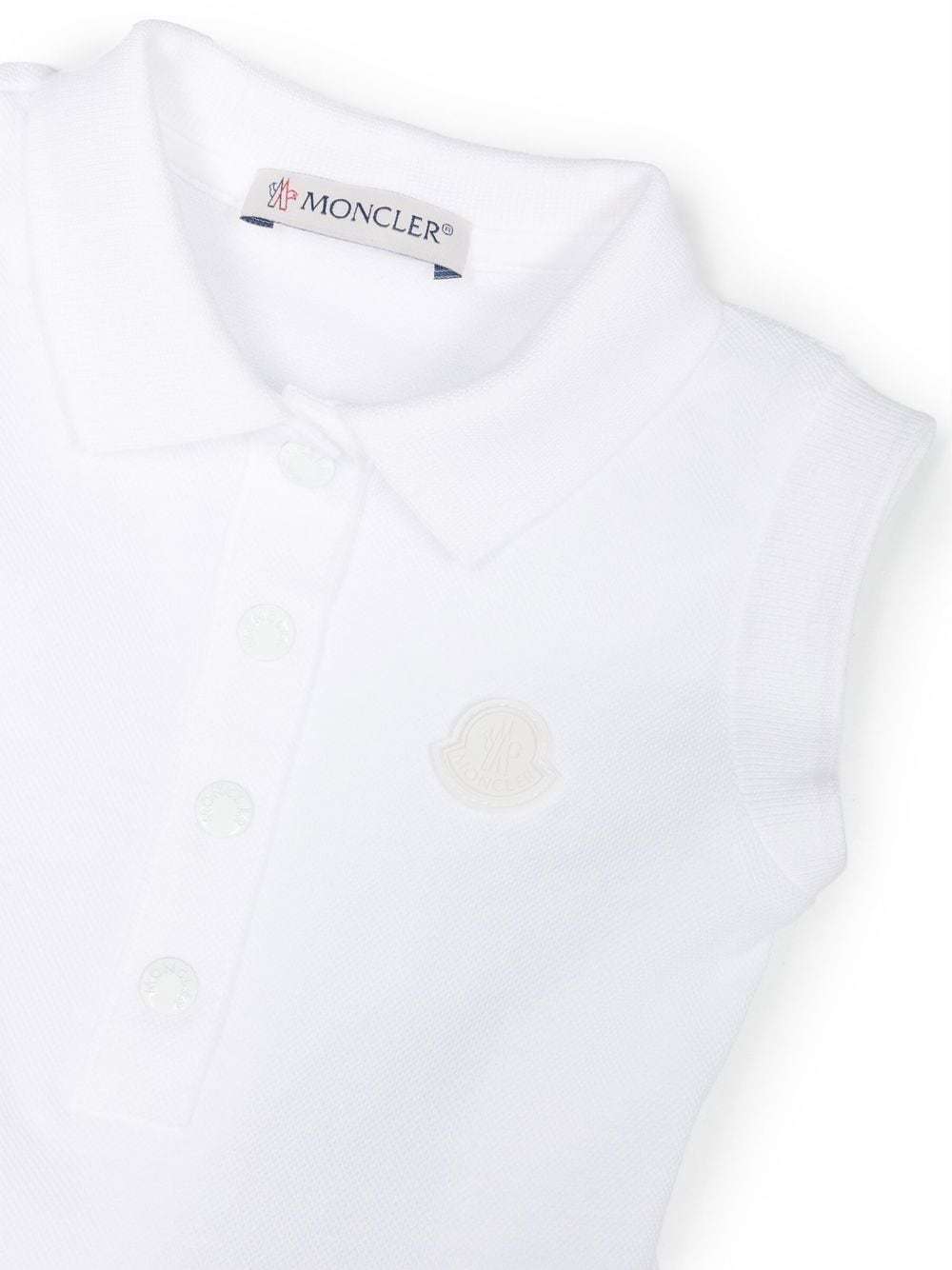 Moncler Sleeveless Polo Shirt In White