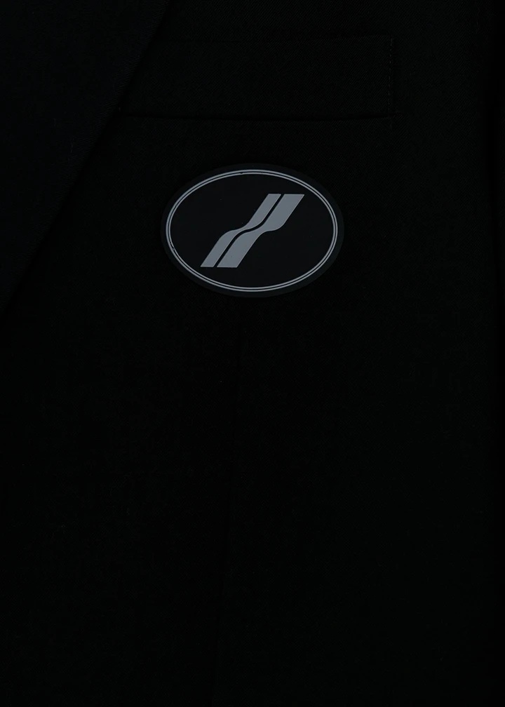 We11 Done Oversized Logo Blazer In Black