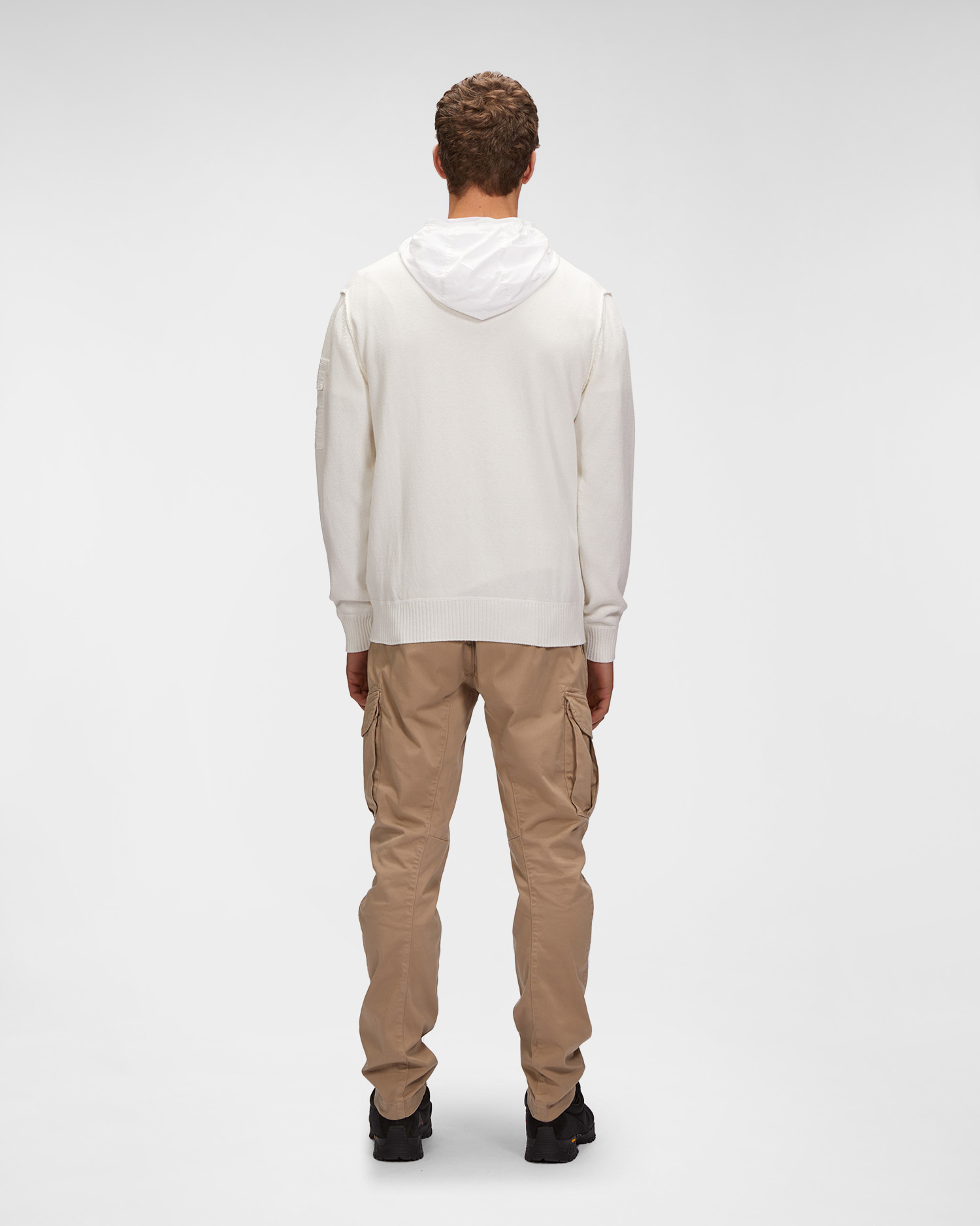 C.p. Company Lens-detail Zip-up Hoodie In White