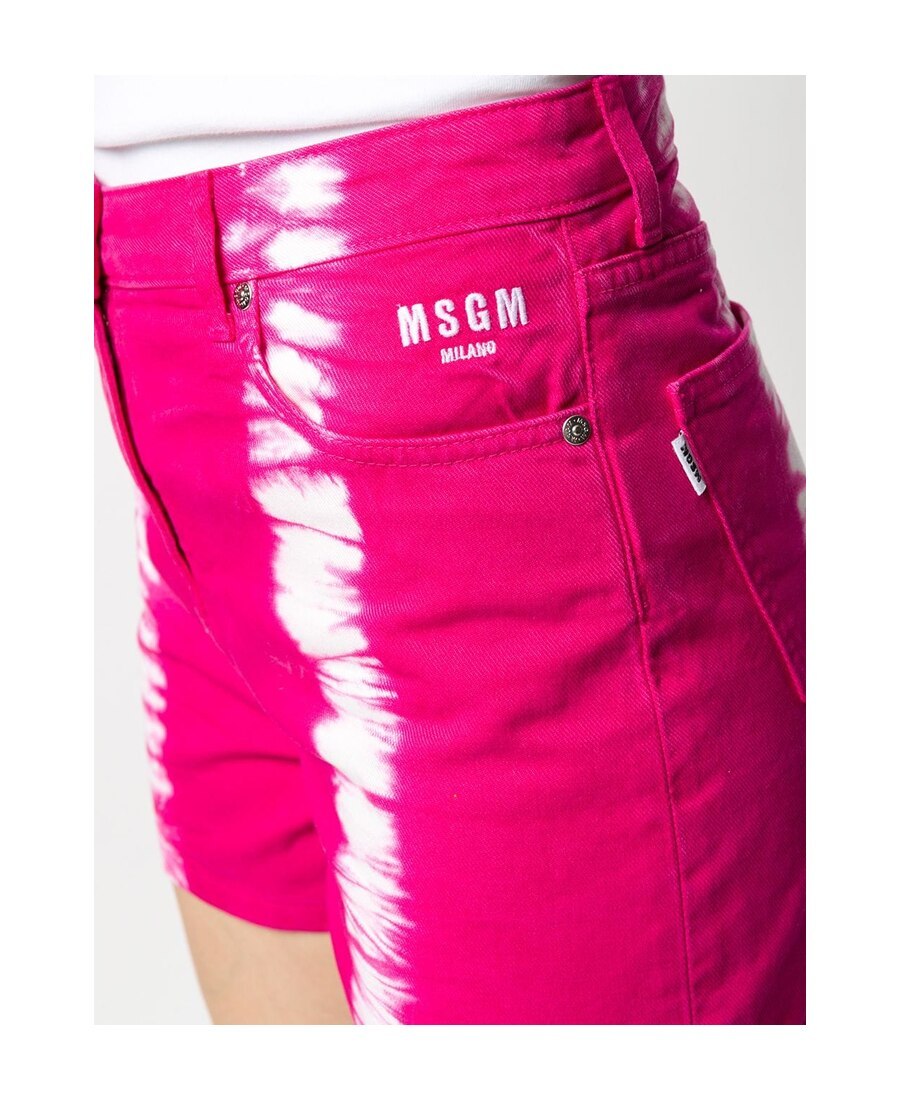 Msgm Logo Detail Shorts In Pink