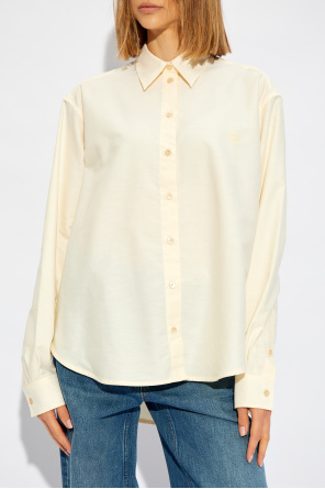 Totême Logo-embroidered Organic Cotton Shirt In White