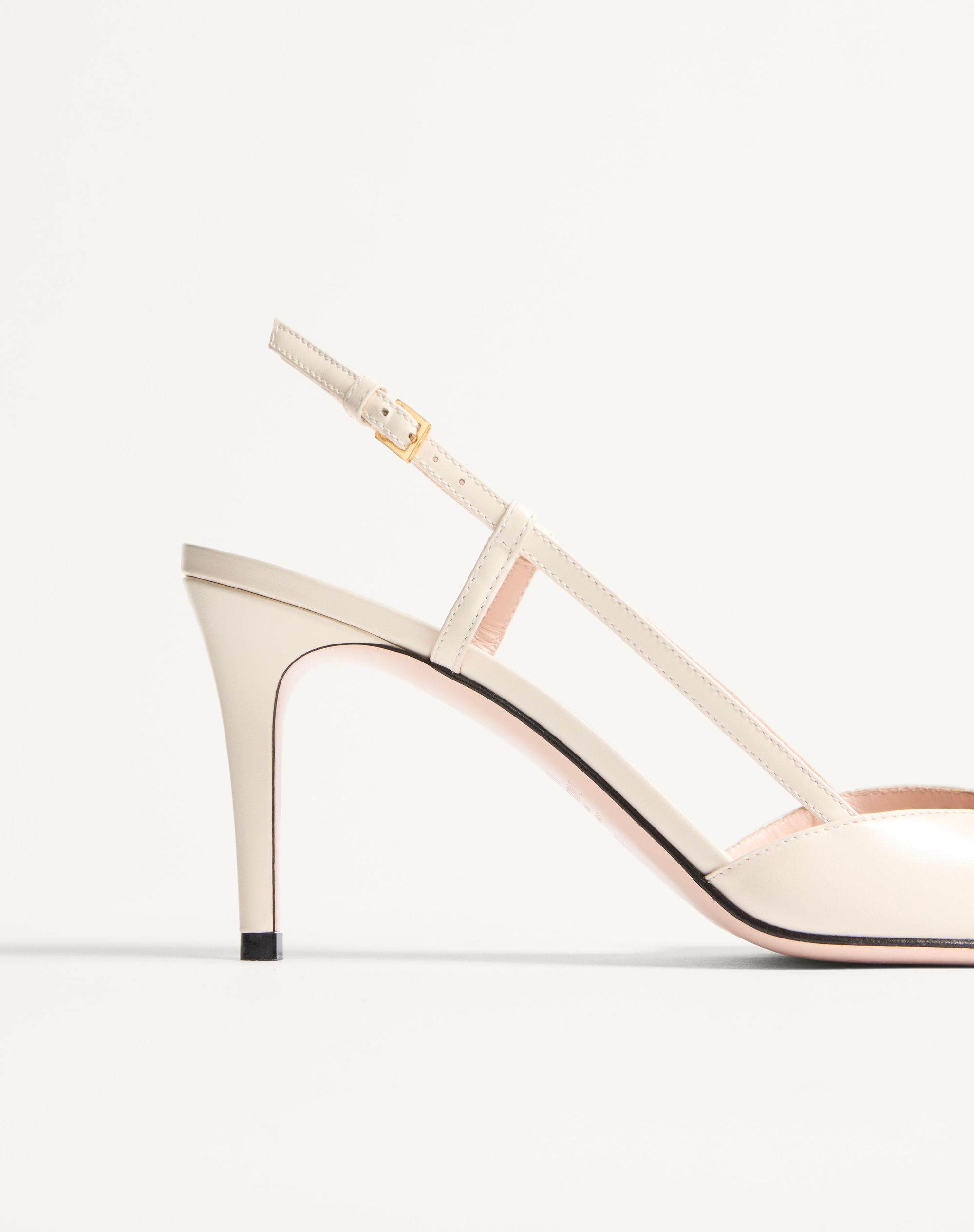 Valentino Garavani Vlogo Signature Slingback Calfskin Pump With Jewel Logo 80mm Woman Ivory 42