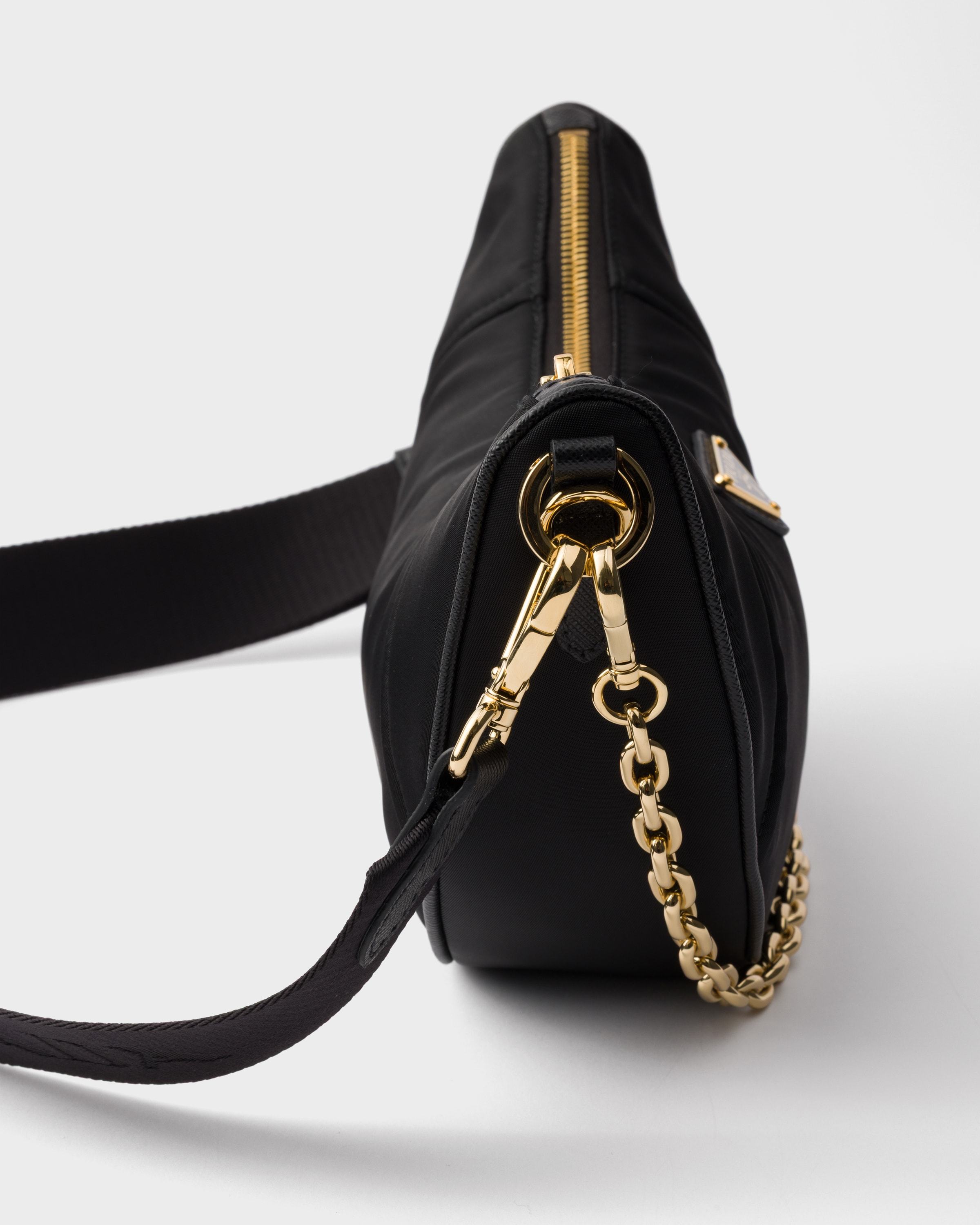 Prada Women's Re-nylondemi-lune Shoulder Bag In Black