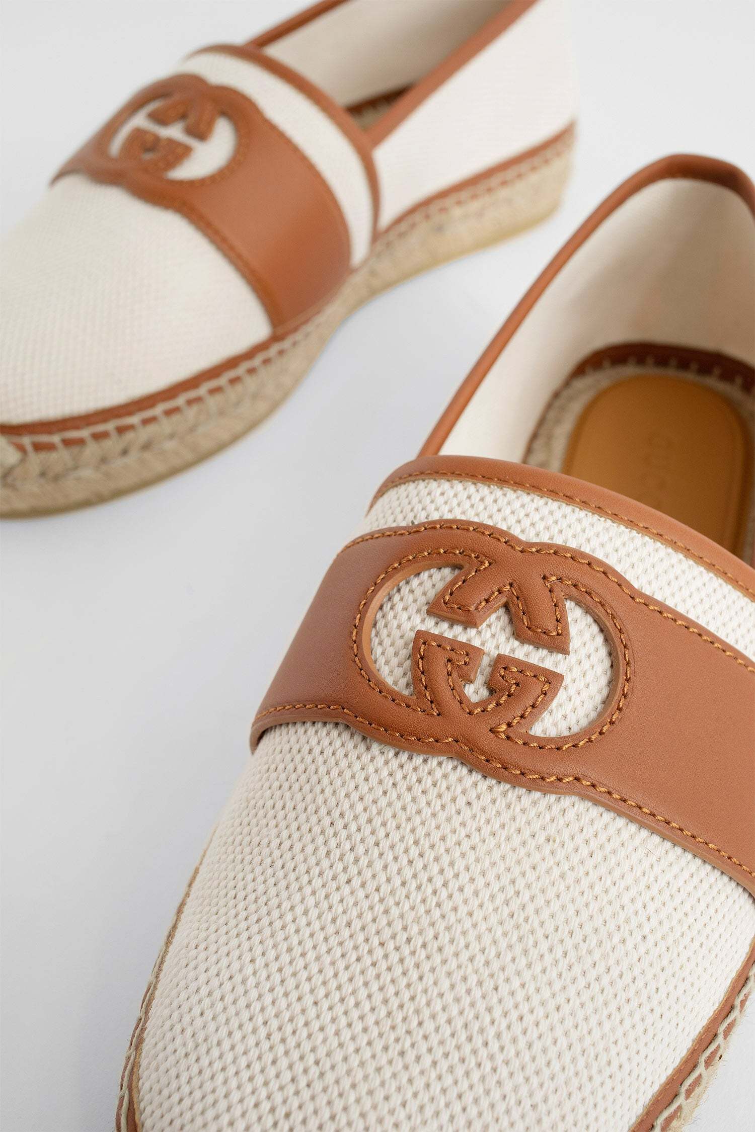 Gucci Beige Cotton And Linen Espadrilles For Men In Multicolor