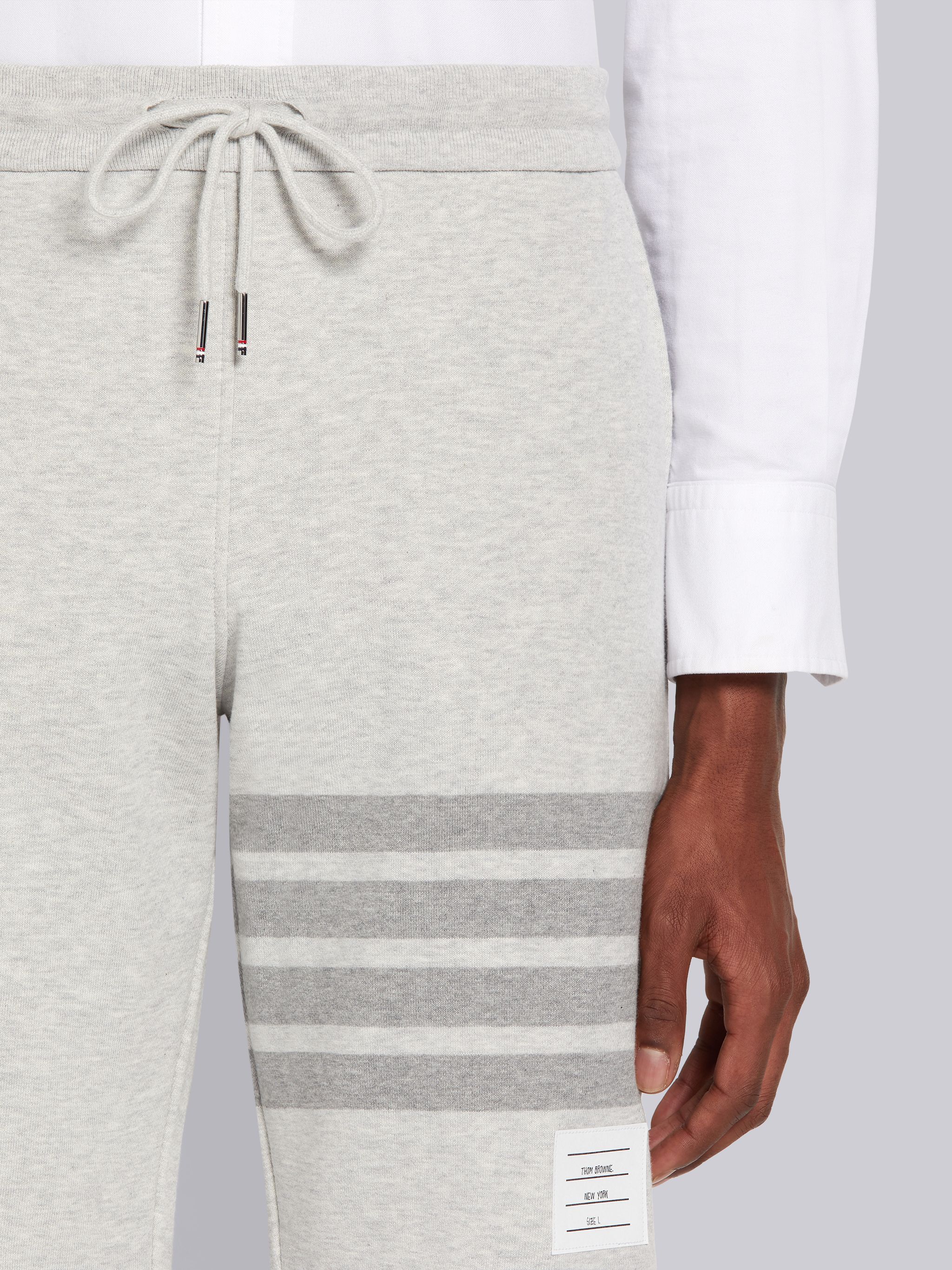 Thom Browne 4-bar Motif Drawstring Track Shorts In White