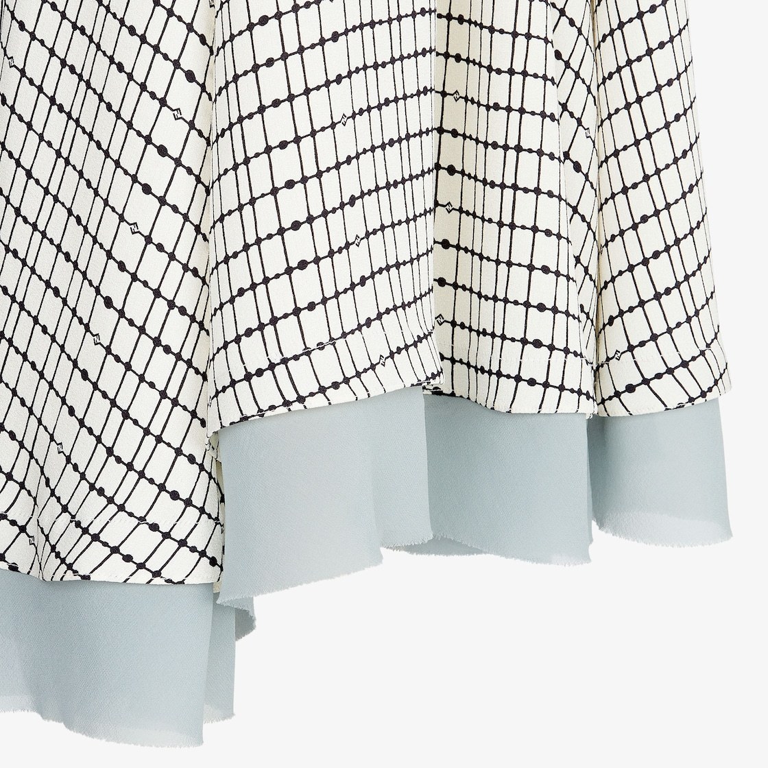Fendi Printed Silk Dress In White
