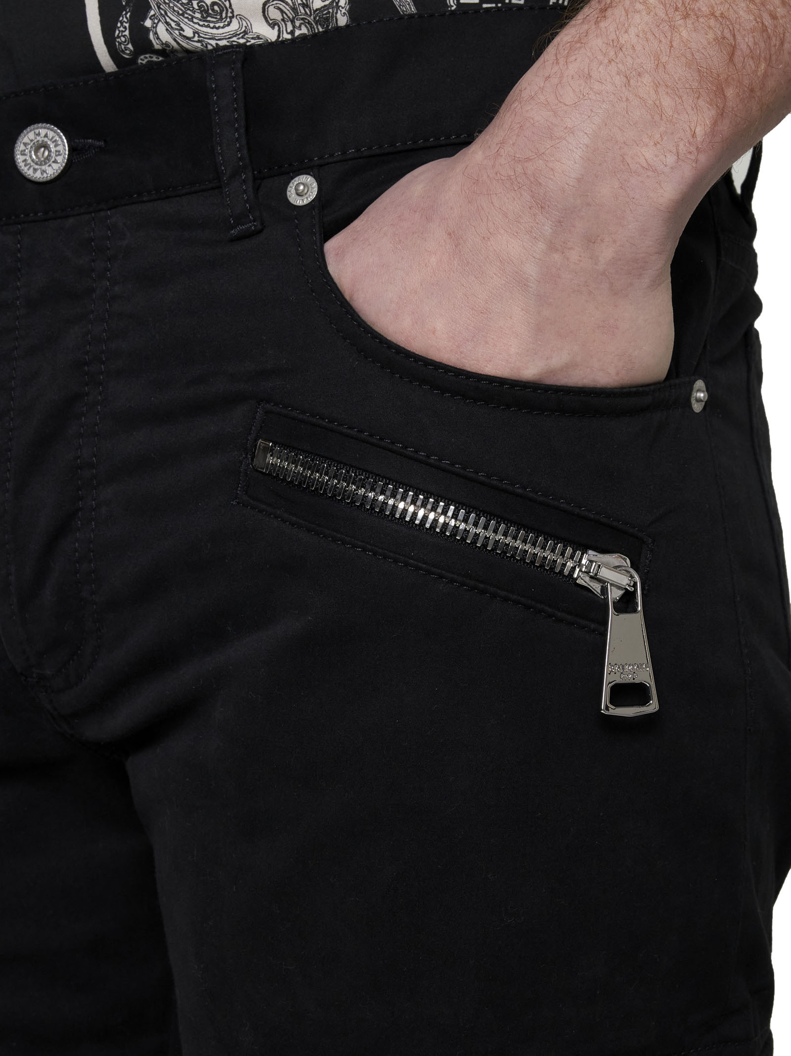 Shop Balmain Cargo-pockets Stretch-cotton Trousers In Black