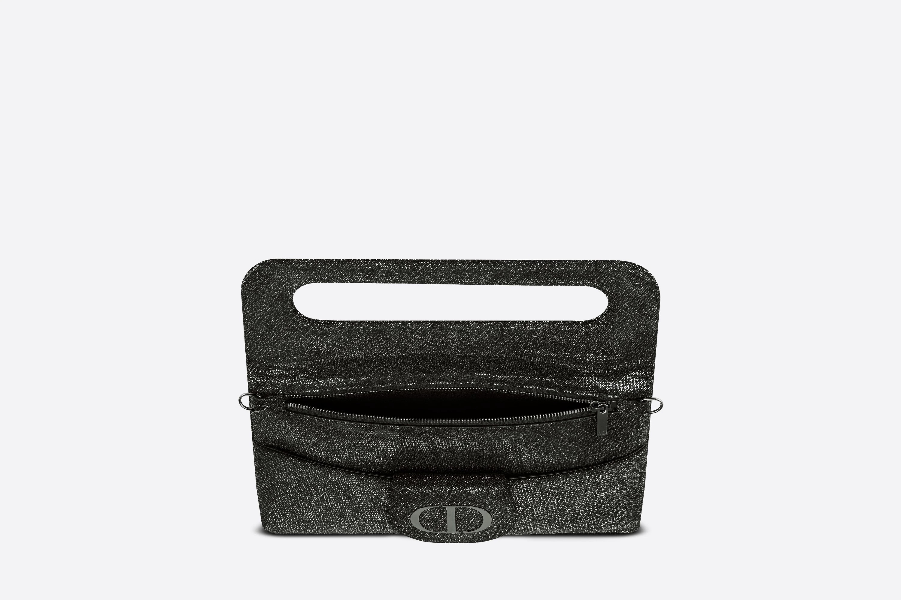 Dior Medium Double Shoulder Bag In Black