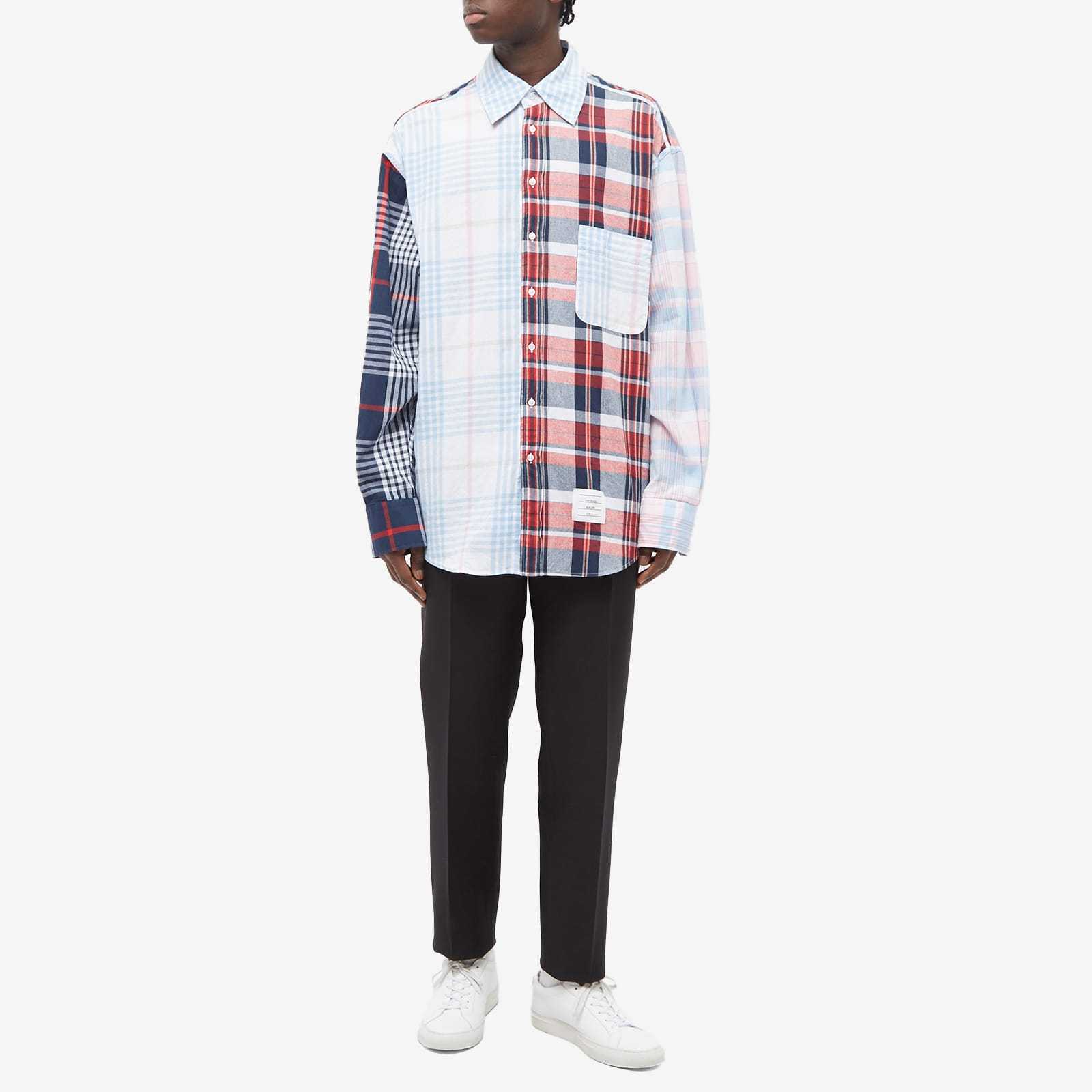 Thom Browne Plaid-check Long-sleeve Shirt In White