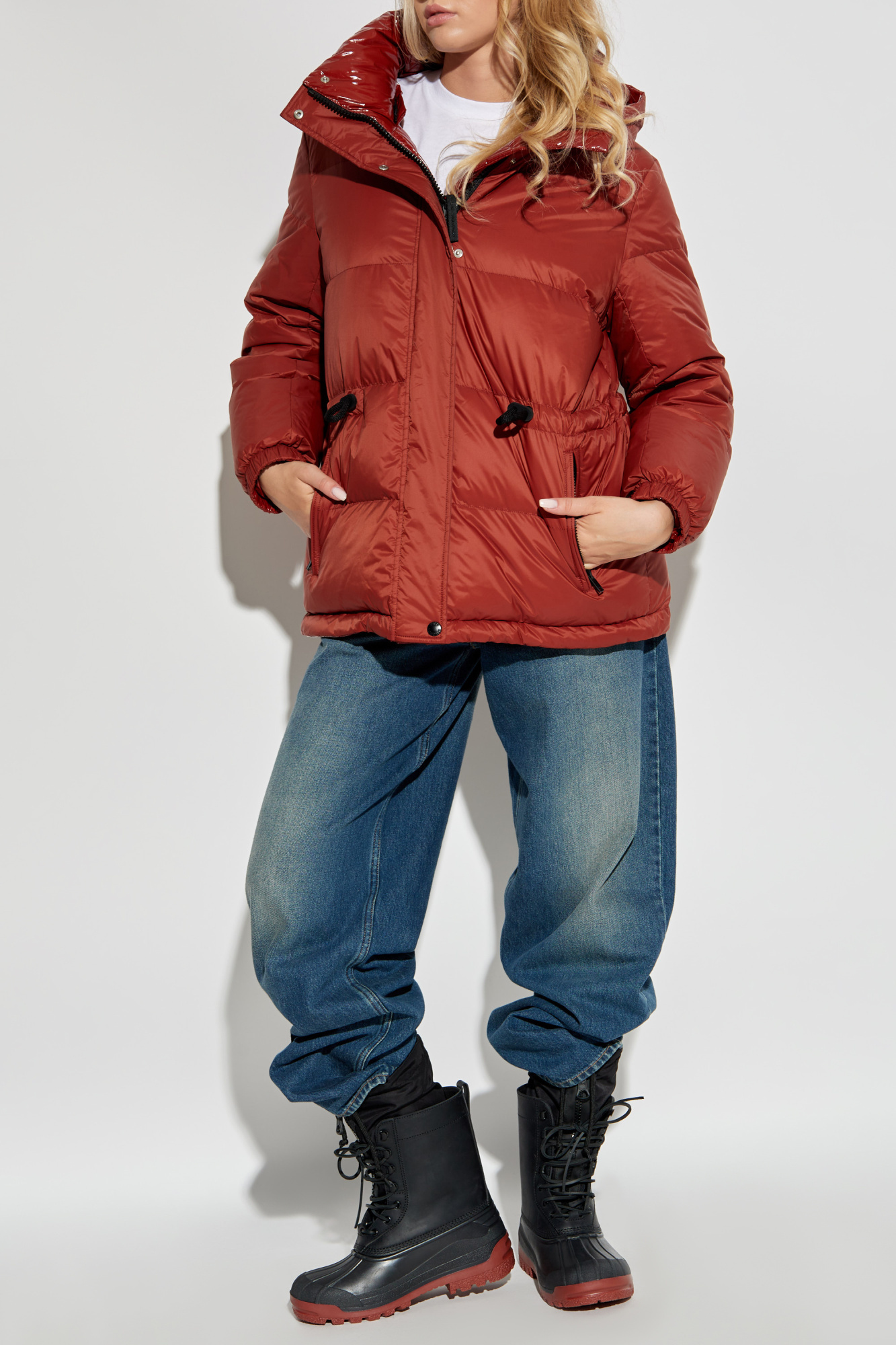 Yves Salomon Reversible Puffer Jacket In Red