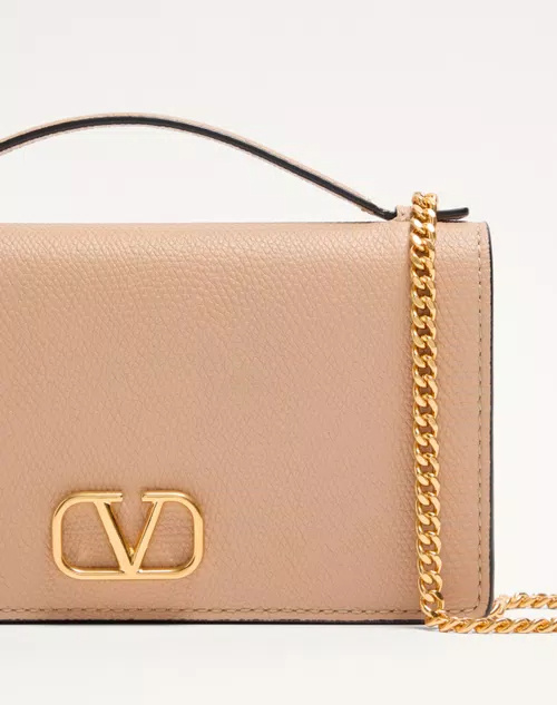 Valentino Vlogo Chain Shoulder Bag In Pink