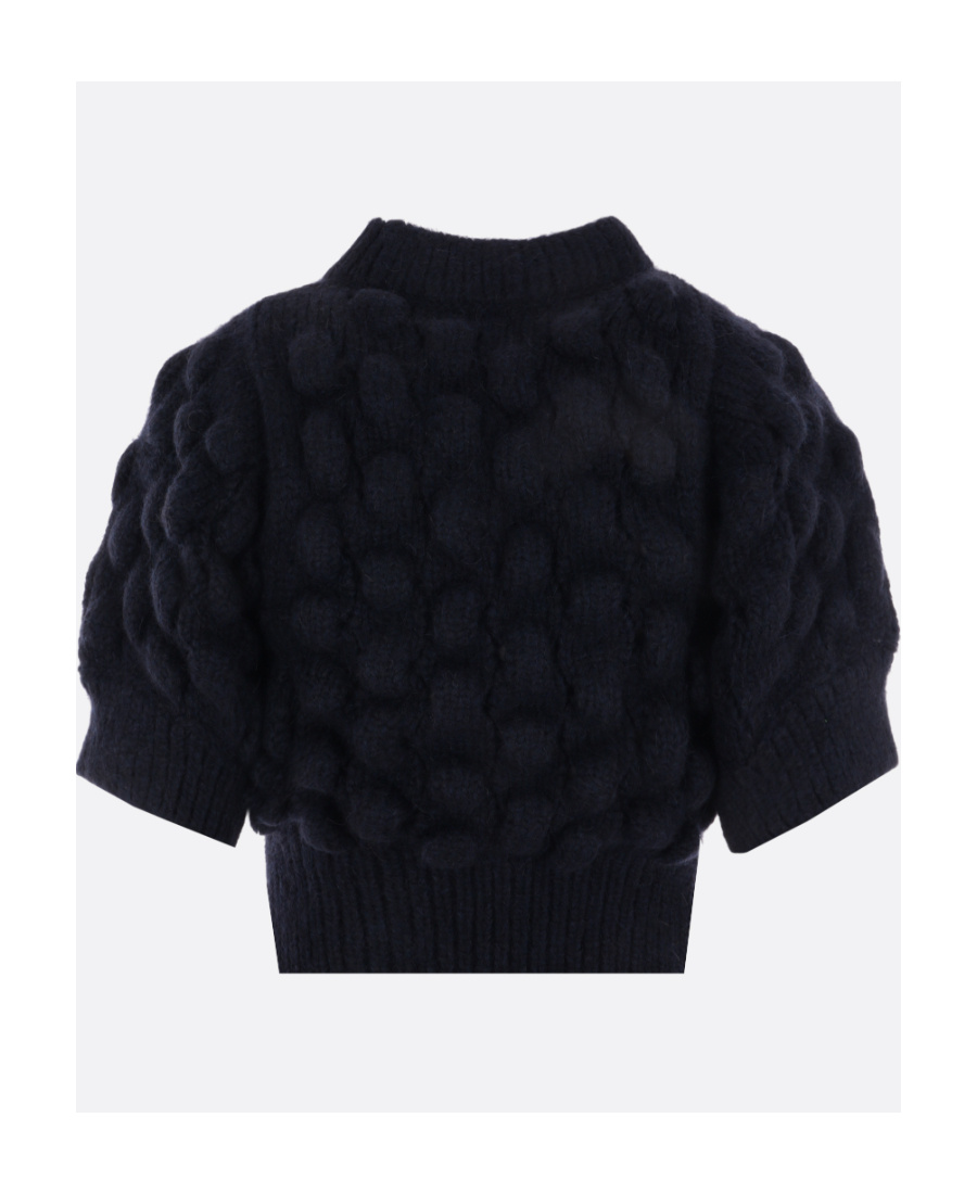 Simone Rocha Crystal-embellished Cropped Jumper In Black