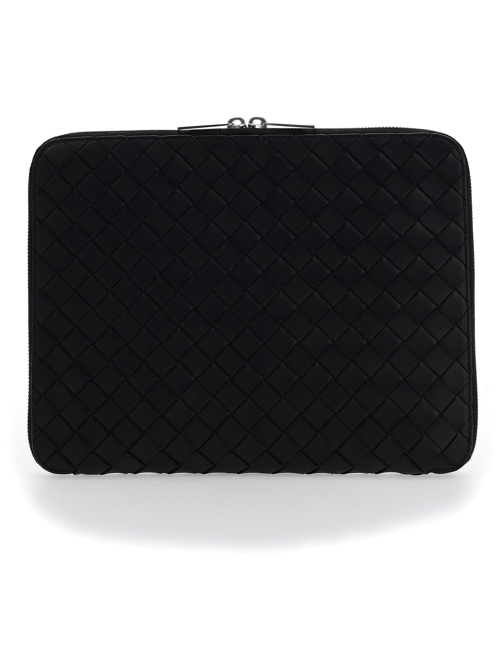 Bottega Veneta Intreacciato Zip-around Laptop Case In Black