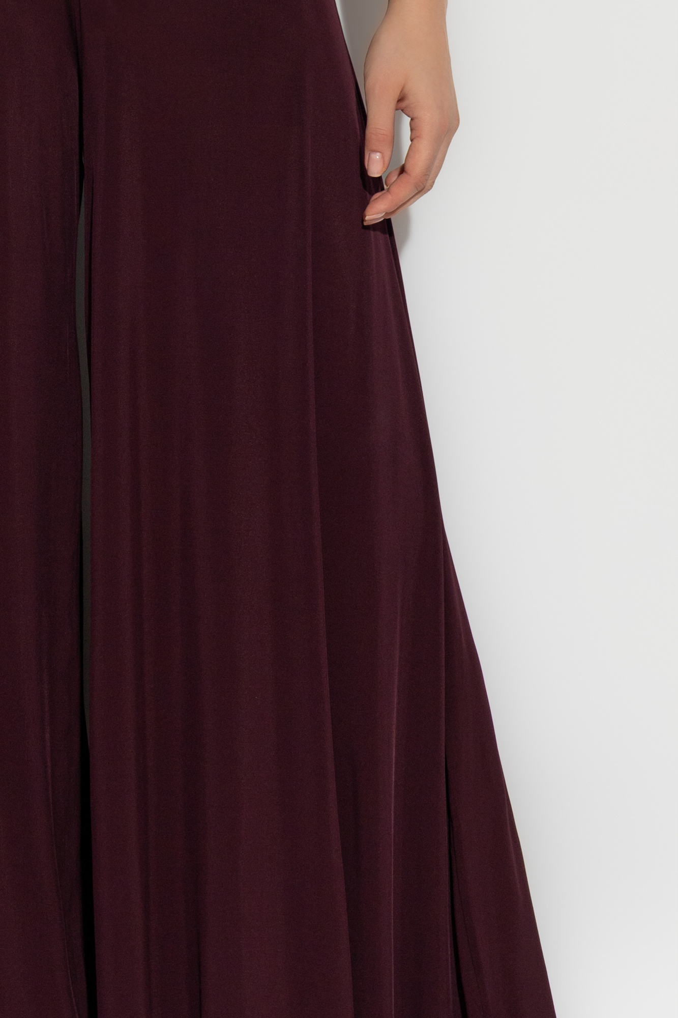 Alaïa Womens Bordeaux Strapless Flared Stretch-woven Jumpsuit In Red