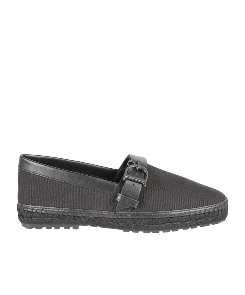 Dsquared2 Logo Plaque Statement Flat Espadrilles In Black