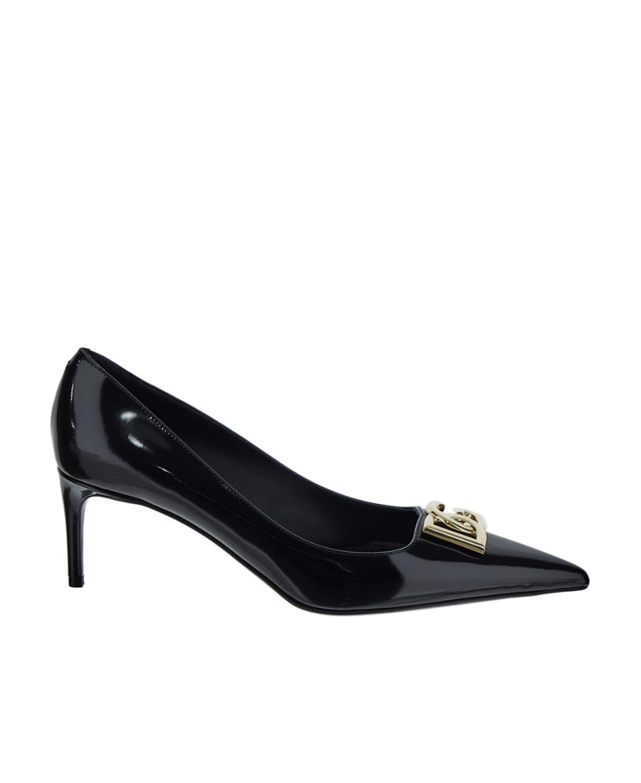 Dolce & Gabbana Pointed Toe Leather Pumps With Stiletto Heel In Black