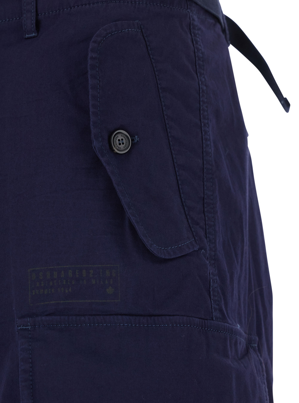 Dsquared2 Men Blue Shorts With Wide Leg And Four Flap Pockets With Buttons In Cotton Stretch Man In Blue