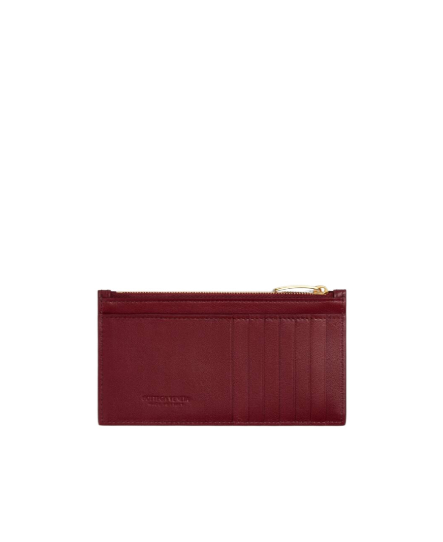 Bottega Veneta Intrecciato Zipped Cardholder In Red