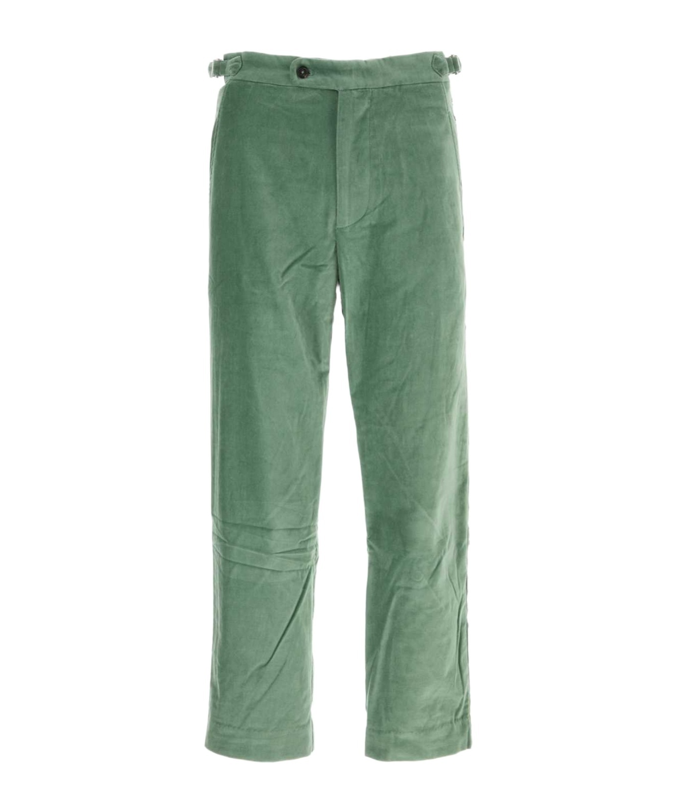 Bode Pantalone In Velluto Verde Uomo In Green