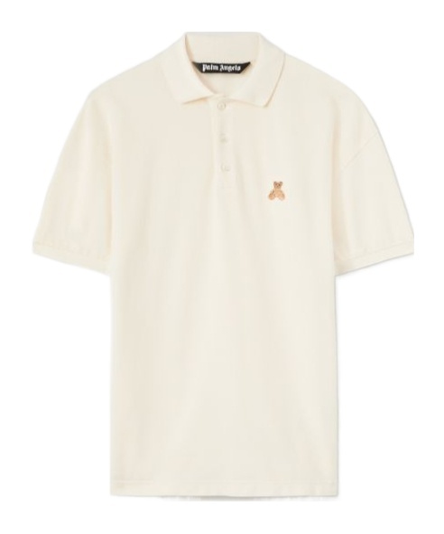 Palm Angels Bear In Mind Polo T-shirt In White
