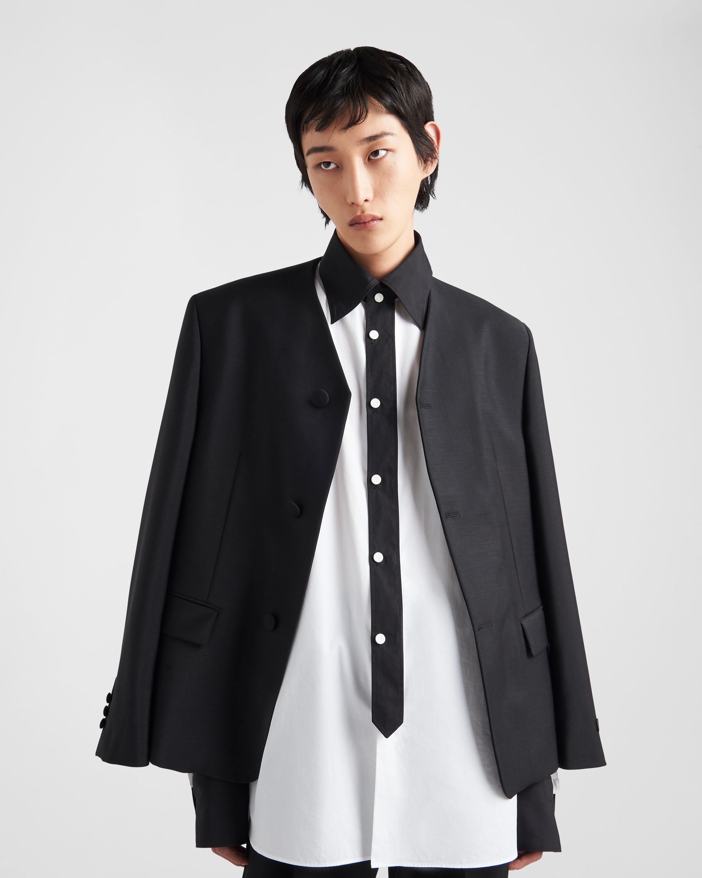 Prada White Poplin Oversize Shirt In White