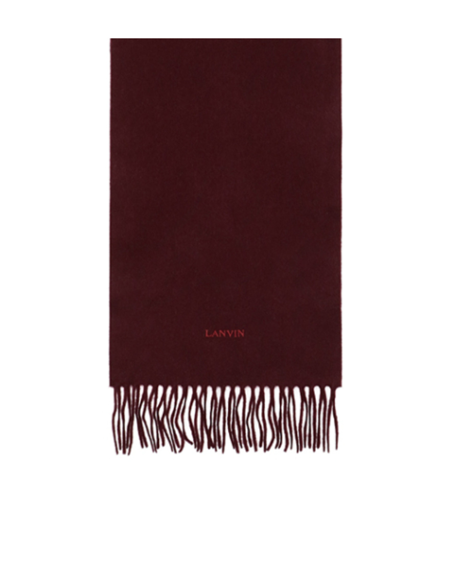 Lanvin Logo Embroidered Scarf In Brown