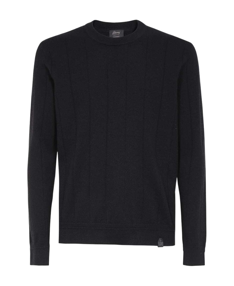 Brioni Crew-neck Cashmere Sweater In Black