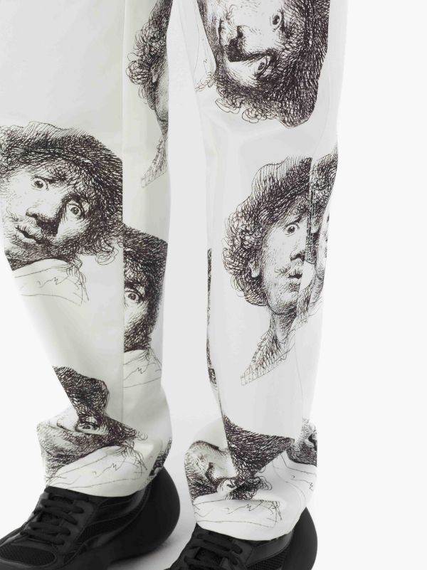 Jw Anderson Rembrandt Graphic-print Trousers In White