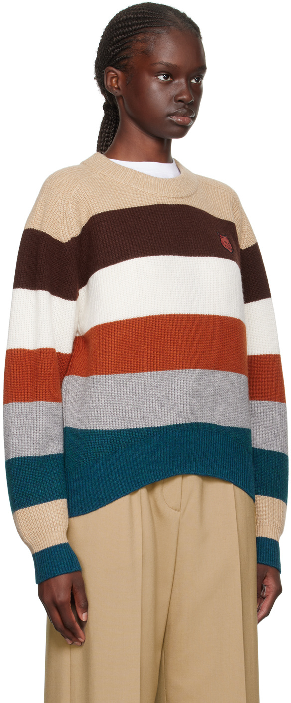 Maison Kitsuné Multicolor Bold Fox Head Sweater In Multicolor