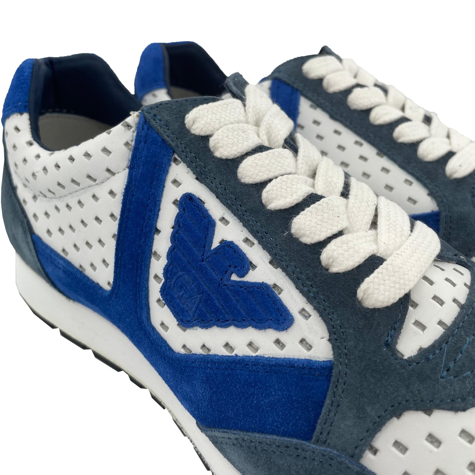 Emporio Armani Mesh Eagle Sneakers In Multicolor
