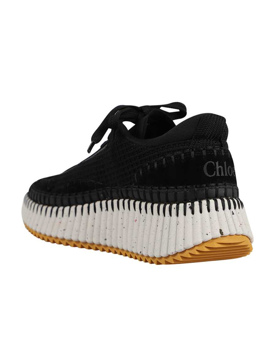 Chloé Nama Lace-up Sneakers In Black